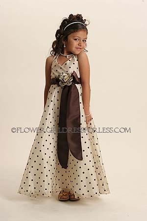 Flower girl dress polkadot