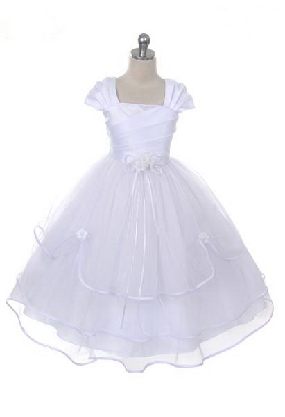 Mb W Girls Dress Style Choice Of White Or Ivory Satin And