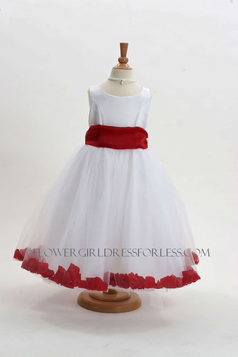 Apple Red Flower Girl Dresses