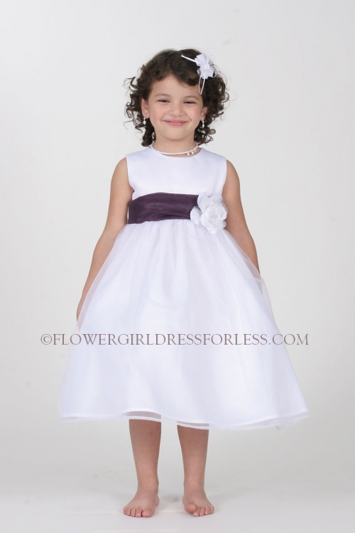 white and plum flower girl dresses