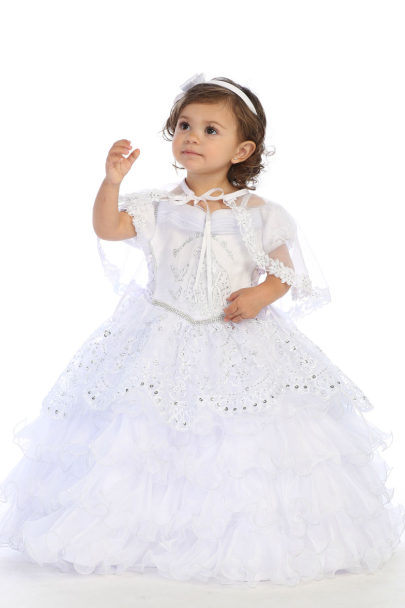 Style DR1304 - White Embroidered Organza 'Our Lady of Guadalupe