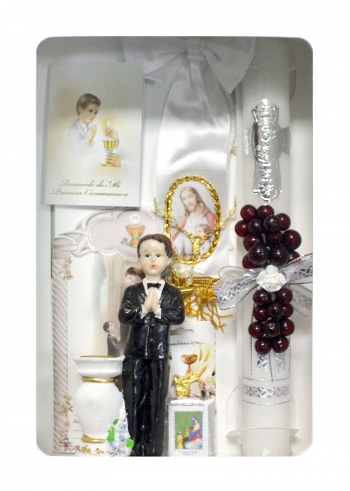 Ag Sfc7108 Boy First Holy Communion Candle Boy Gift Set Style