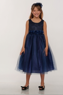 navy blue kids dress