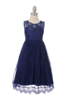 navy blue baby flower girl dresses