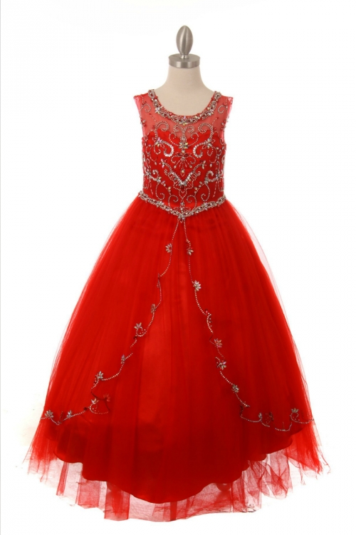 Deep red sale flower girl dresses