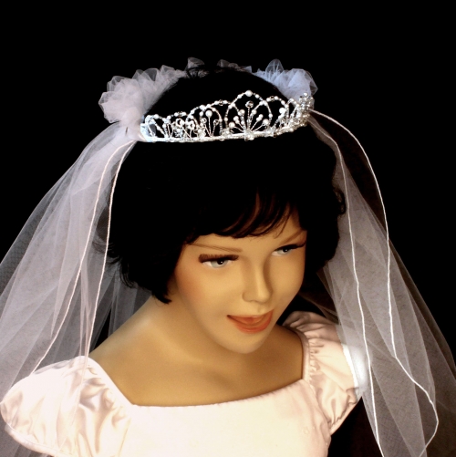 Fc F11 110 First Holy Communion Veil With Crown Style F11 110