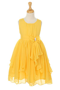 mustard yellow flower girl dress