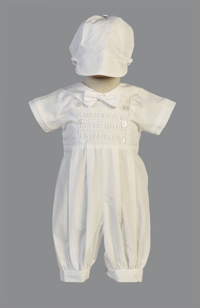 L_ISAAC - Boys Baptism-Christening style ISAAC - WHITE Smocked Cotton ...