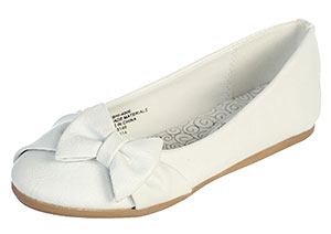 L_JUNEW - Flower Girl Shoe Style June - Elegant Ballet Slipper with Bow ...