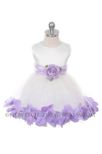 Purple and white flower girl dresses online