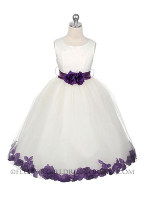 MB_152PUR - Flower Girl Dress Style 152-Choice of White or Ivory Dress ...