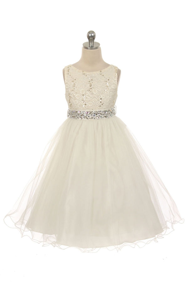 MB_340IV - Girls Dress Style 340 - IVORY Sparkly Tulle Dress with ...