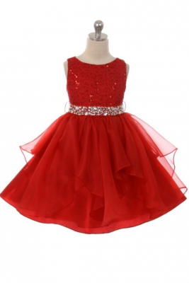 red flower girl dresses cheap