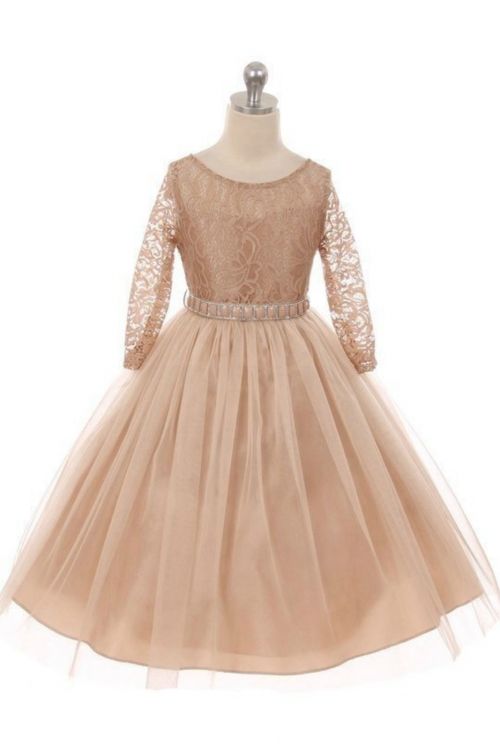 Girls long sleeve tulle dress fashion