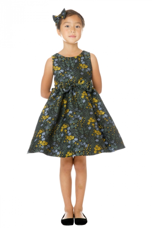 jacquard flower girl dress