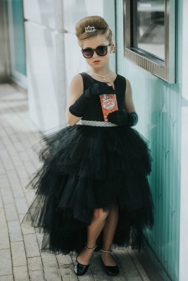 flower girl dress black