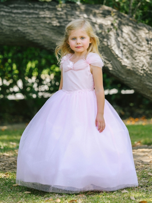 TT_5663P - Girls Dress Style 5663- PINK Belle Style Tulle Dress - Tip Top  Kids - Flower Girl Dresses - Flower Girl Dress For Less