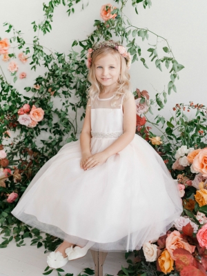 TT_5702W - Girls Dress Style 5702 - WHITE Tulle and Organza Dress with ...