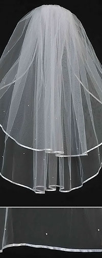 Womens Bridal Veil - Style 834 with Comb in Choice of Color