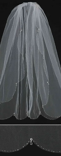 Womens Bridal Veil - Style 838 with Comb