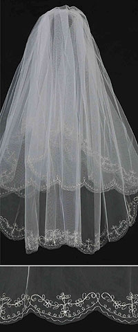 Womens Bridal Veil - Style 844 with Comb
