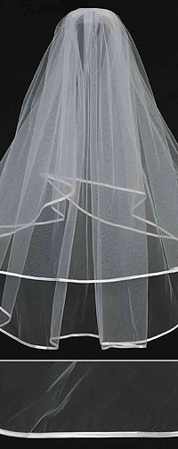 Womens Bridal Veil - Style 850 with Comb- Choice of White or Ivory