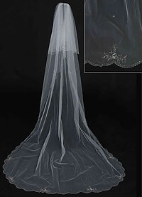 Womens Bridal Veil - Style 858 with Comb