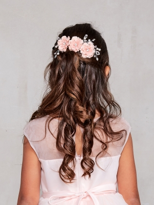 Girls Floral Bridal Quality Haircomb - Style 135 in Choice of Color