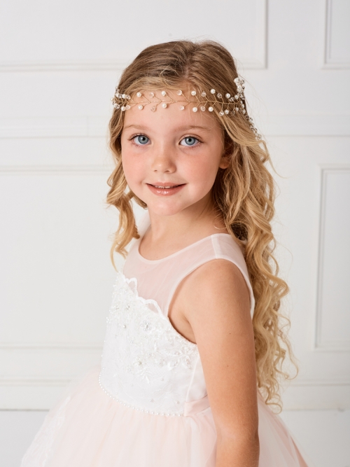 Be Something New Wedding Veil Tie Headband with Pearls and Flowers