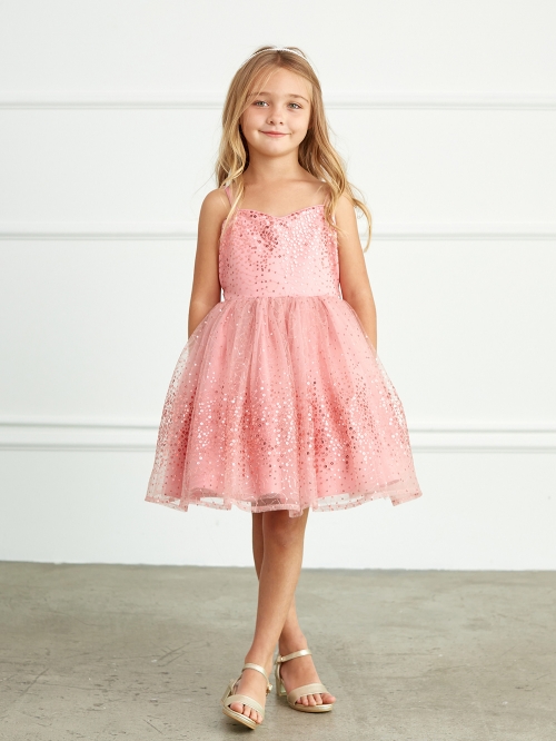 TT 5825MV Mauve Sequin Dress with Sweetheart Neckline Girls Dresses Flower Girl Dresses Flower Girl Dress For Less