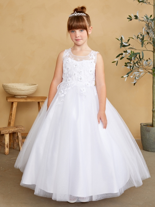 Tip Top USA baby infant dress flower hot girl wedding communion white formal 12 mon