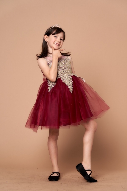 Flower girl dresses burgundy hotsell and gold