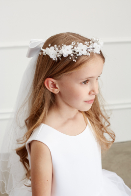 Flower Crown with Veil - Style 709C