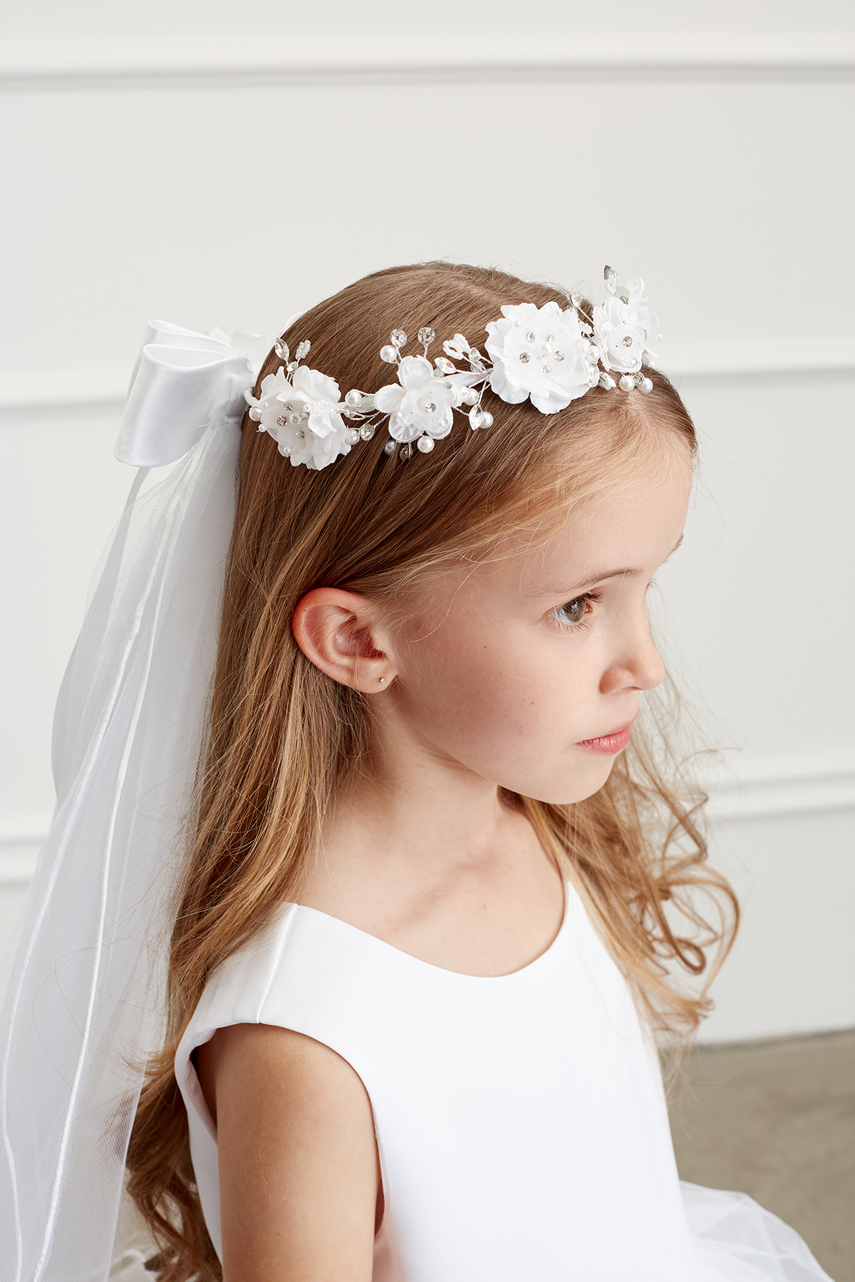 Flower Crown with Veil - Style 706C
