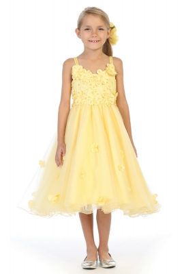 canary yellow flower girl dresses