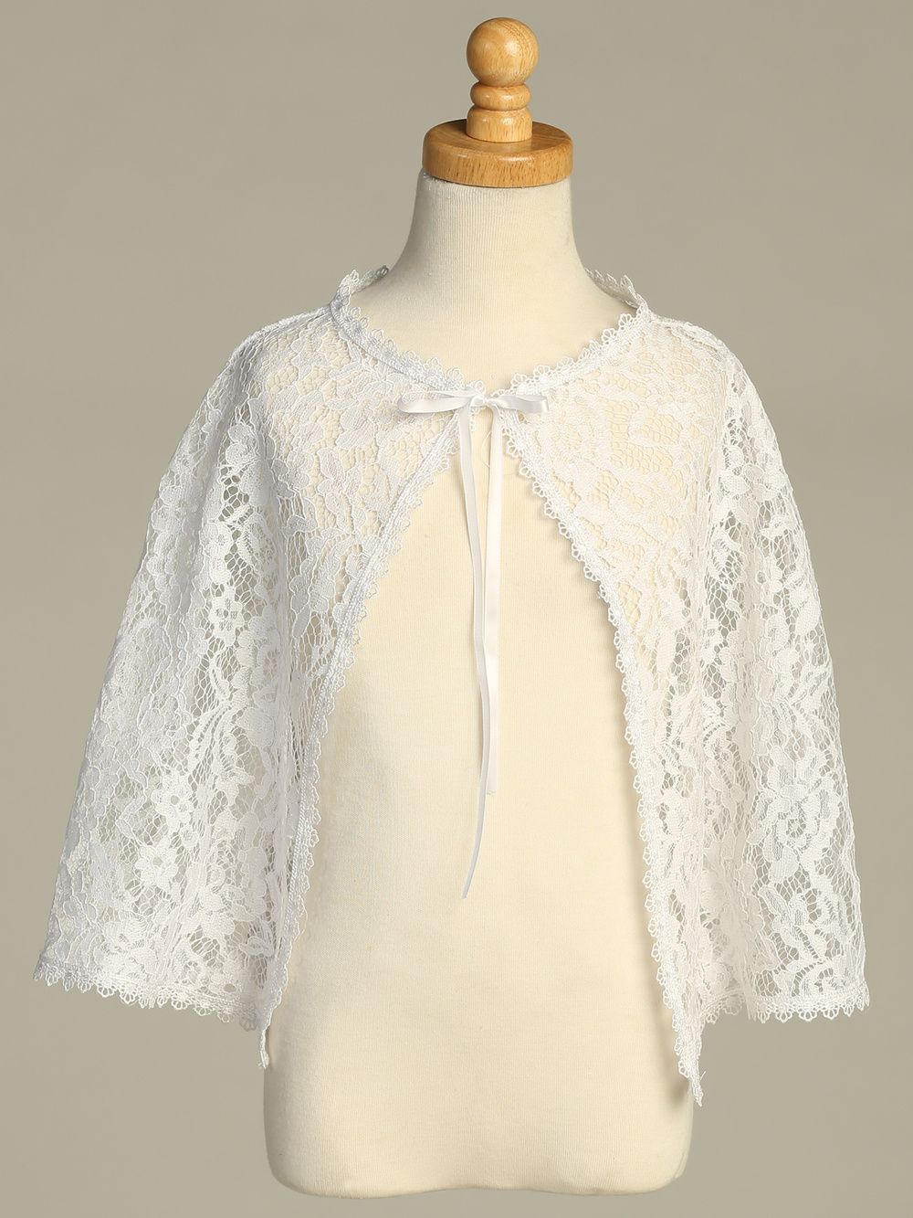 Lace Cape with Ribbon Tie - Style 1112