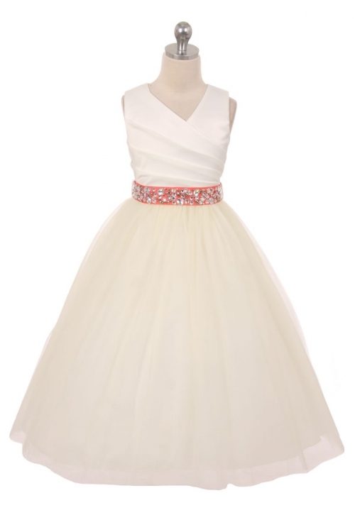 coral toddler flower girl dresses