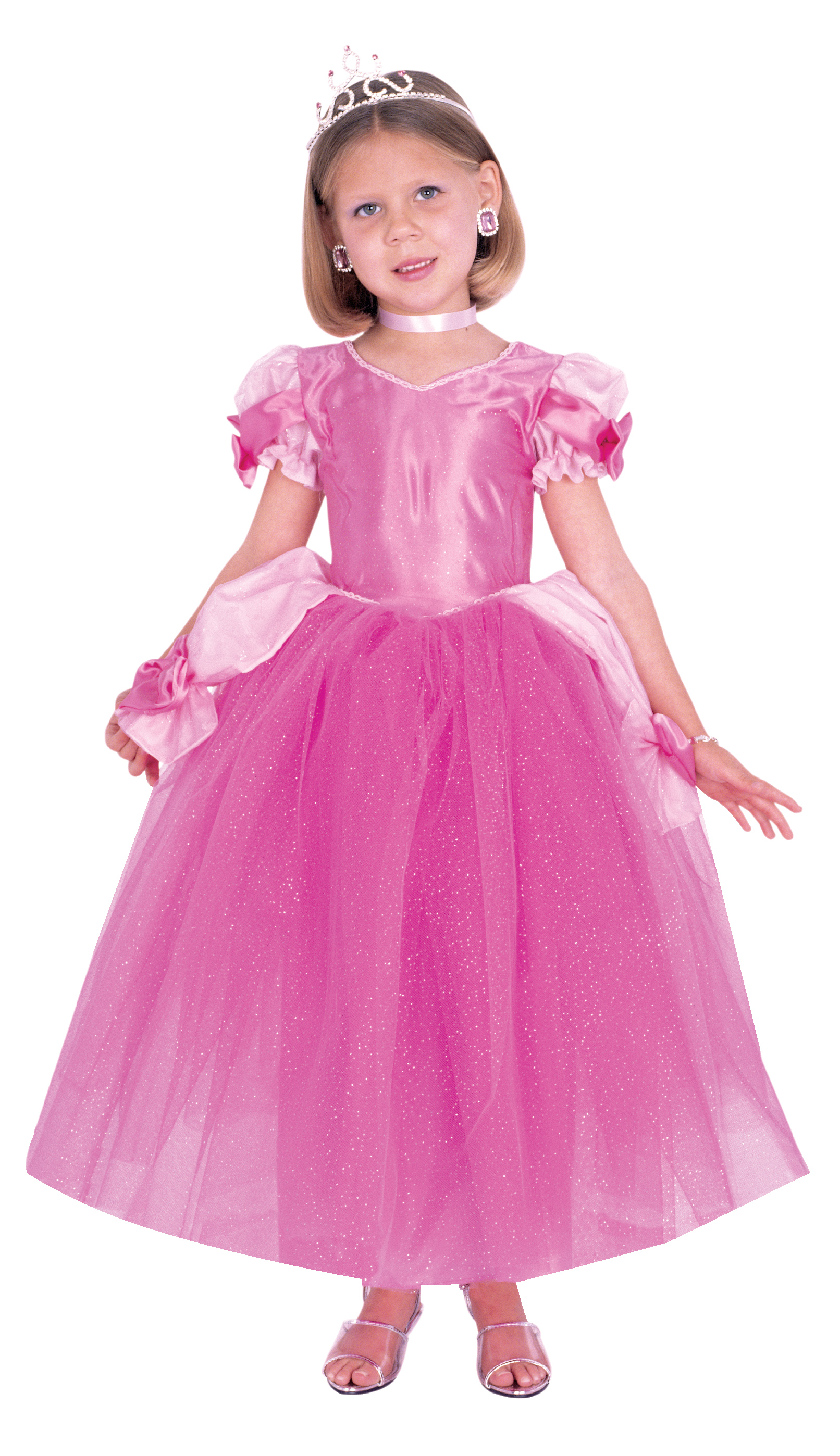 Girls Costume Style PF900-SALE Pink Princess Satin-Glitter Tulle Dress ...