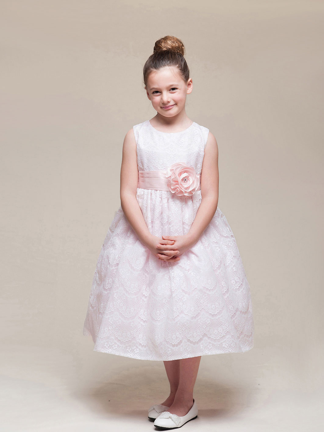 CK_962P - Girls Dress Style 962- Sleeveless Embossed Lace Dress in ...