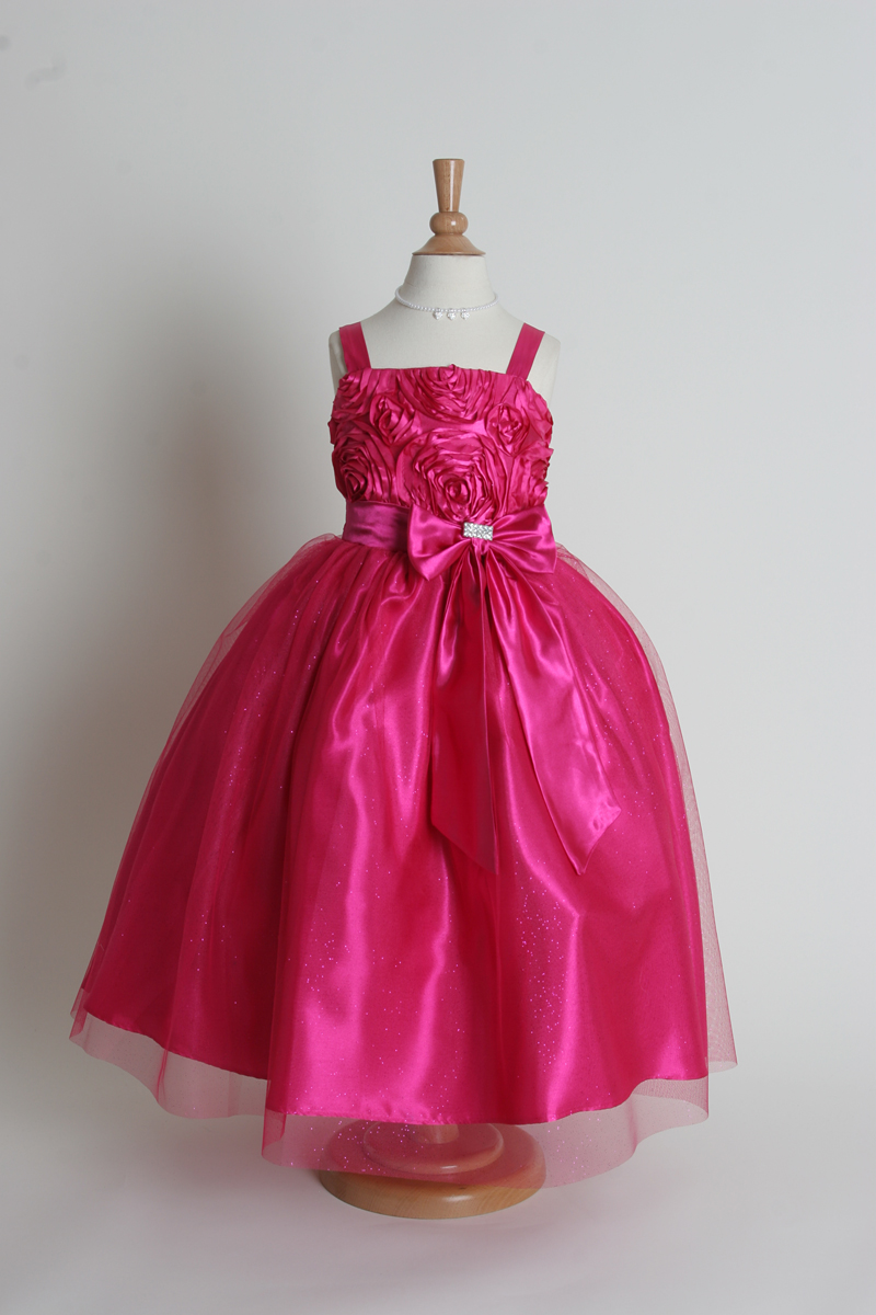 KK_6006HP - Flower Girl Dress Style 6006 - Satin Dress with Ruffle ...