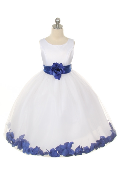 Ivory and royal shop blue flower girl dress