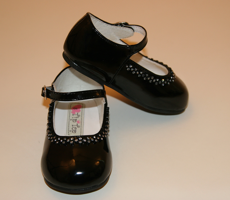 TT_S49B - Flower Girl Shoe Style S49 - Soft Patent Shoe with Cute ...